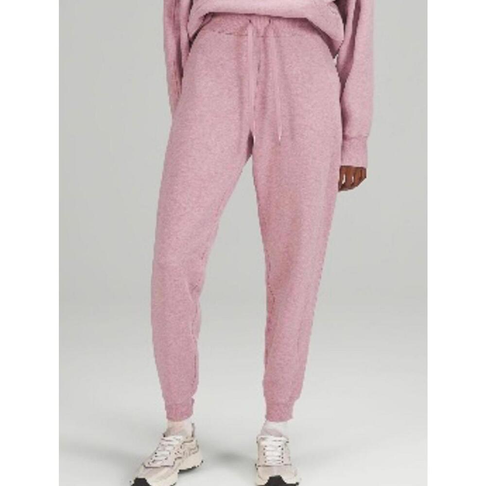 Scuba High-Rise Jogger Full Length in Heathered Pink Taupe Size 4